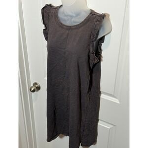 Universal Thread Women's Gray Ruffle‎ Sleeve TShirt Dress Large Grunge